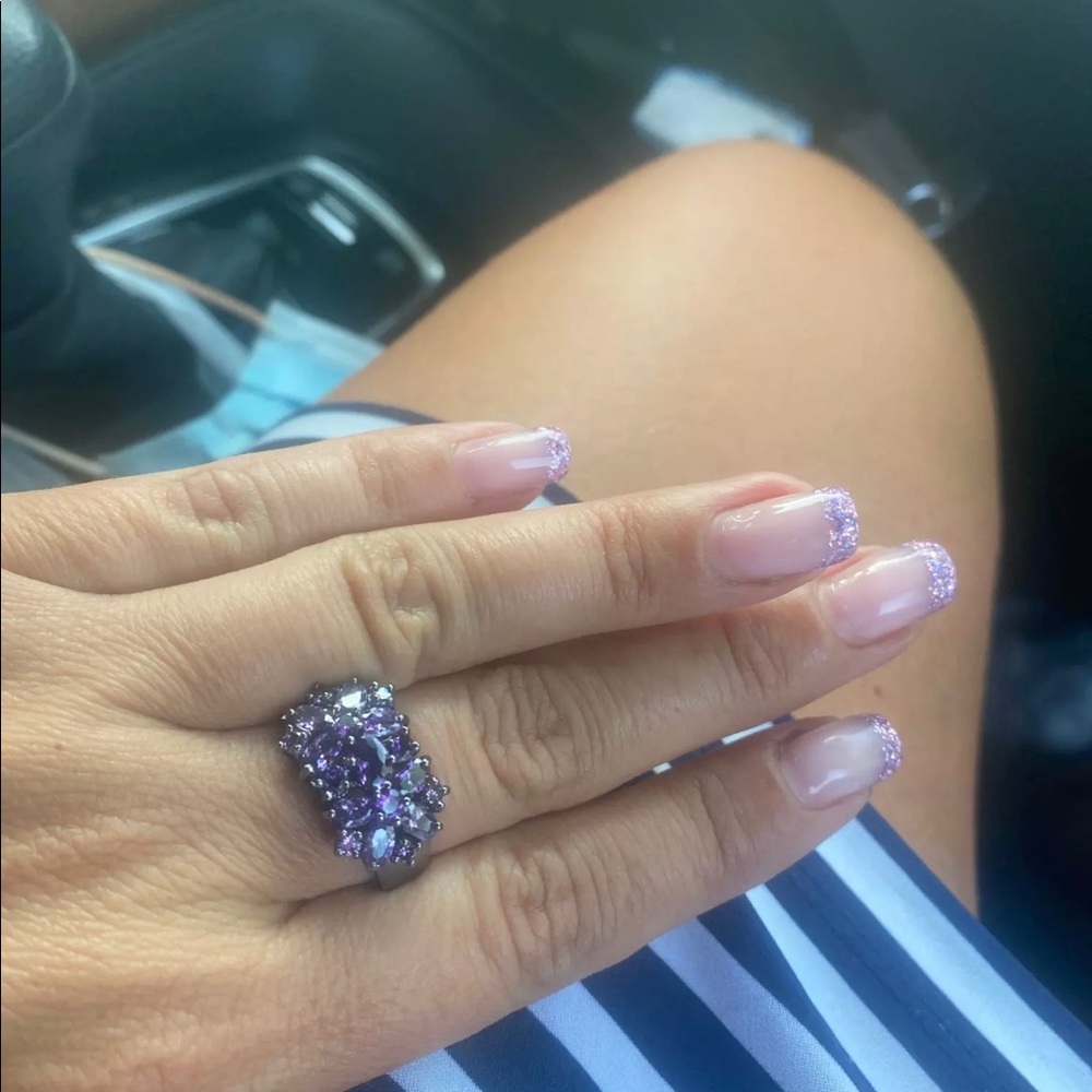 New 18K Black Gold Amethyst Ring - Picture 5 of 8